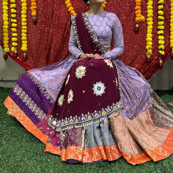 Annu’s Creation purple multicolor chaniya choli lehenga - Picture 5 of 17